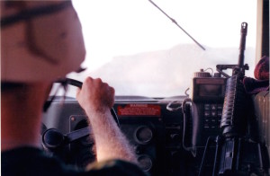View from the ambulance cockpit.