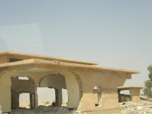 Building with large bomb damage in Iraq