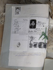 Personnel documents found in the ruins of TQ. Photo credit: Cori Wilkerson