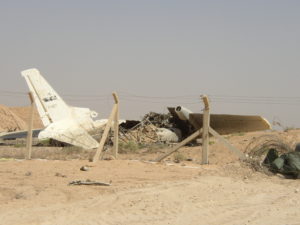 More garbage, this time in the form of a wrecked fighter jet